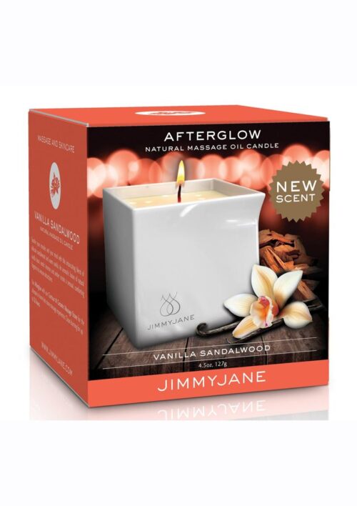 Jimmyjane Afterglow Natural Massage Oil Candle Vanilla Sandalwood 4.5oz