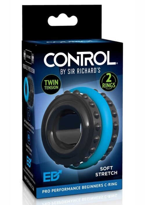 Sir Richard`s Control Pro Performance Beginners Cock Ring - Black/Blue