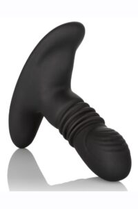 Eclipse Thrusting Rotator Probe Silicone Rechargeable Vibrating Butt Plug with Remote Control - Black