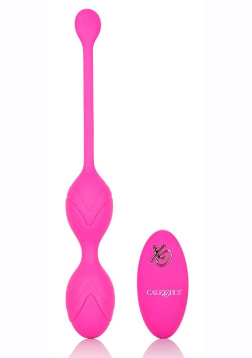 Dual Motor Kegel System Rechargeable Vibrating Silicone Kegel Balls with Remote Control - Pink