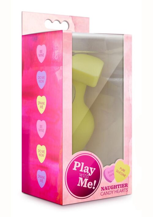 Play With Me Naughtier Candy Hearts Fuck Me Anal Plug Silicone - Yellow