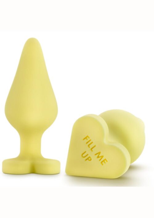 Play With Me Naughtier Candy Hearts Fuck Me Anal Plug Silicone - Yellow