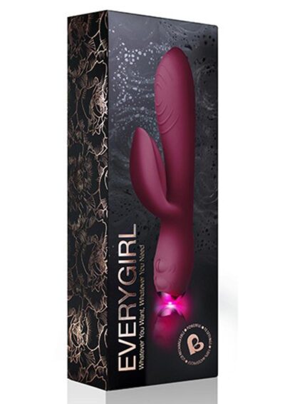 Every Girl Rechargeable Silicone Rabbit Vibrator - Burgundy