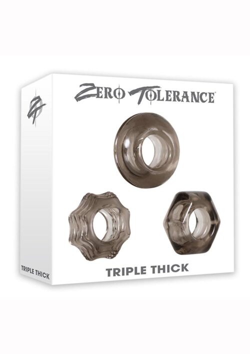 Zero Tolerance Triple Thick Cock Ring Kit (3 piece kit) - Smoke