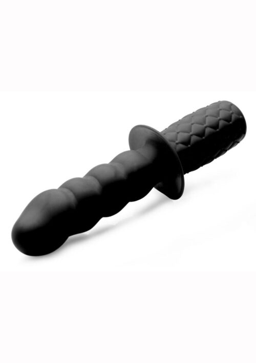 Ass Thumpers Handler Rechargeable Silicone Vibrating Thruster - Black