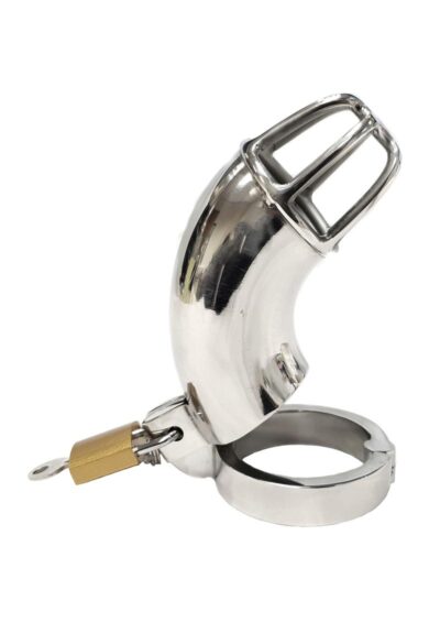 Rouge Stainless Steel Chastity Cock Cage with Padlock
