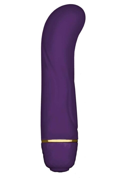 Rianne S Mini G Floral Silicone G-Spot Vibrator Waterproof Deep Purple 3.93 Inches