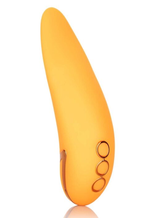 California Dreaming Hollywood Hottie Rechargeable Silicone Compact Vibrator - Orange