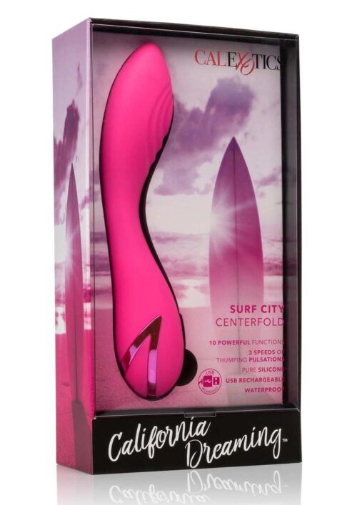 California Dreaming Surf City Centerfold Rechargeable Silicone Vibrator - Pink