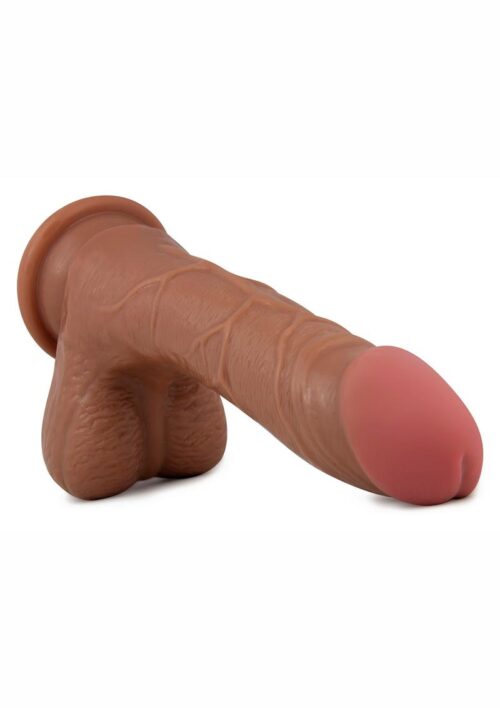 X5 Grinder Dildo with Balls 8.5in - Caramel