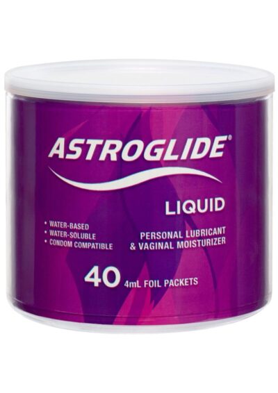 Astroglide Liquid 4ml Foils 40 Each Per Can