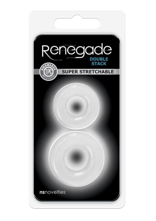 Renegade Double Stack Super Stretchable Cock Rings (Set of 2) - Clear