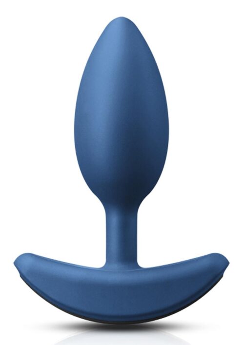 Renegade Rechargeable Silicone Vibrating Heavyweight Anal Plug - Medium - Blue