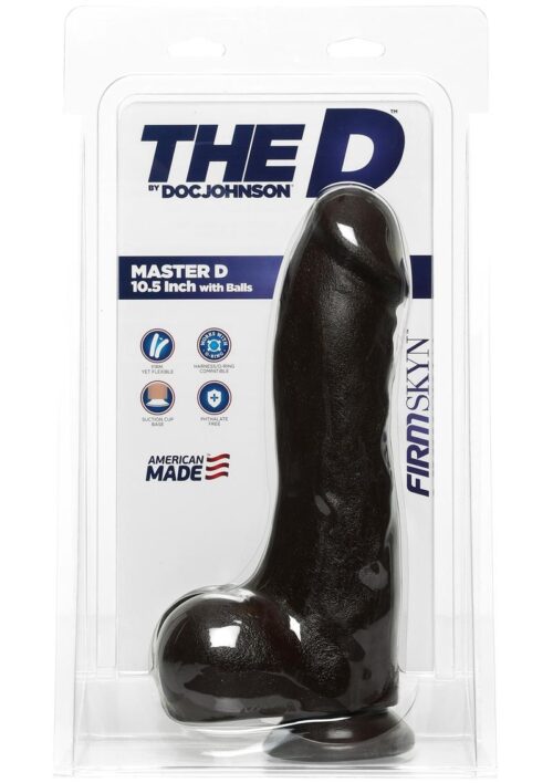 The D Master D Firmskyn Dildo with Balls 10.5in - Chocolate