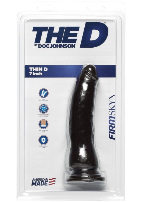 The D Thin D Firmskyn Dildo 7in - Chocolate