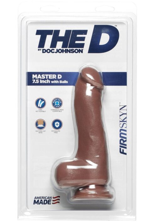 The D Master D Firmskyn Dildo with Balls 7.5in - Caramel