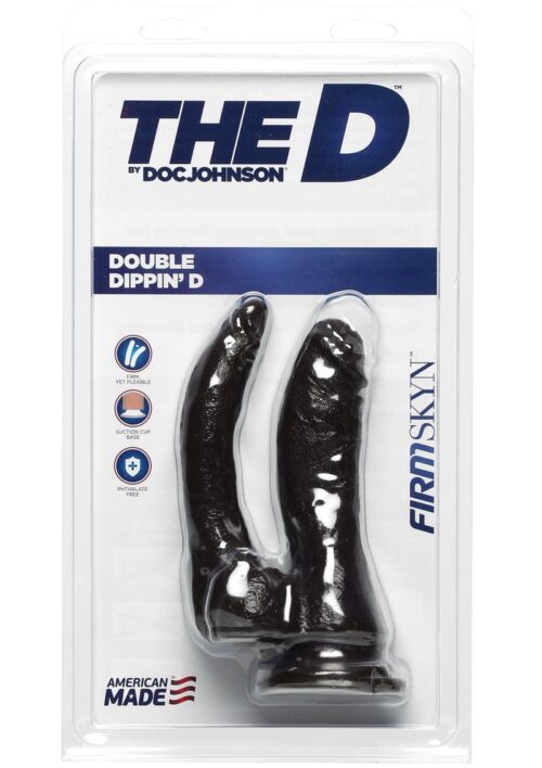 The D Double Dippin D Firmskyn Dildo - Chocolate