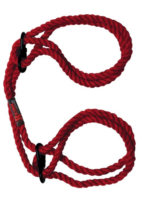Kink Hogtied Bind and Tie 6mm Hemp Wrist Or Ankle Cuffs - Red