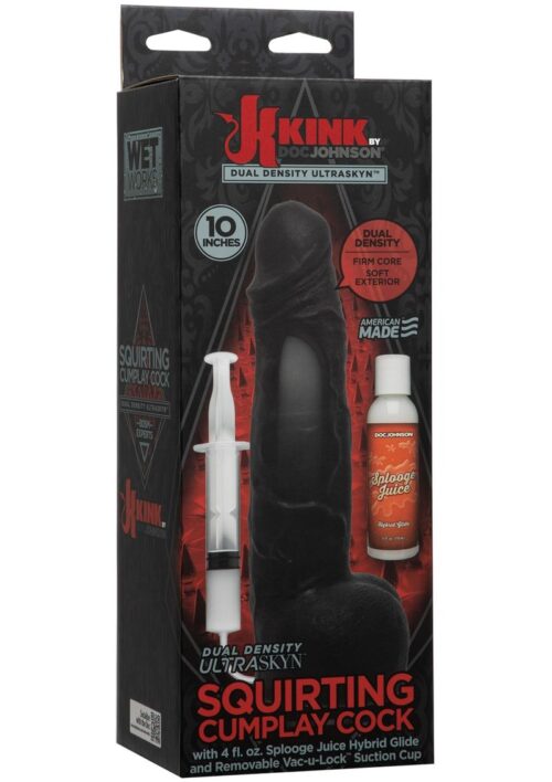 Kink Wet Works Squirting Dildo 10in - Black