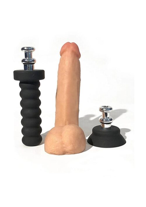 Rascal Jocks Johnny Silicone Dildo with Handle or Suction Cup Base 8in - Flesh