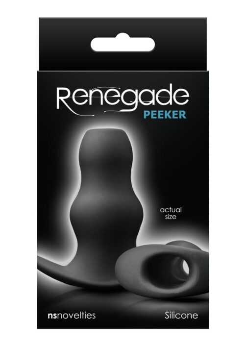 Renegade Peeker Silicone Hollow Butt Plug - Small - Black