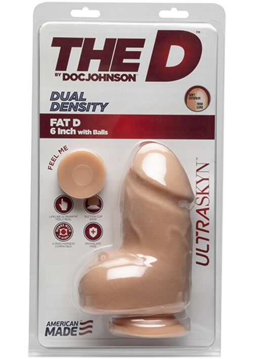 The D Fat D Ultraskyn Dildo with Balls 6in - Vanilla