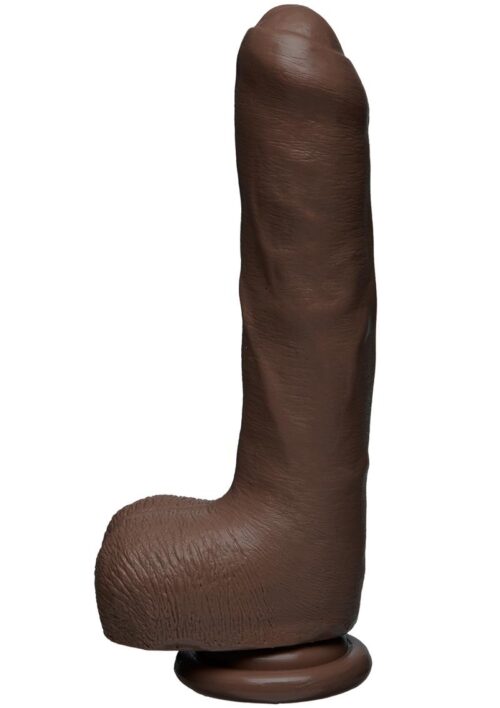 The D Uncut D Firmskyn Dildo with Balls 9in - Chocolate