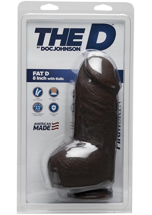 The D Fat D Firmskyn Dildo with Balls 8in - Chocolate