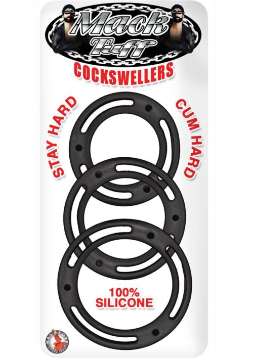 Mack Tuff Cockswellers Silicone Cock Rings (3 piece set) - Black