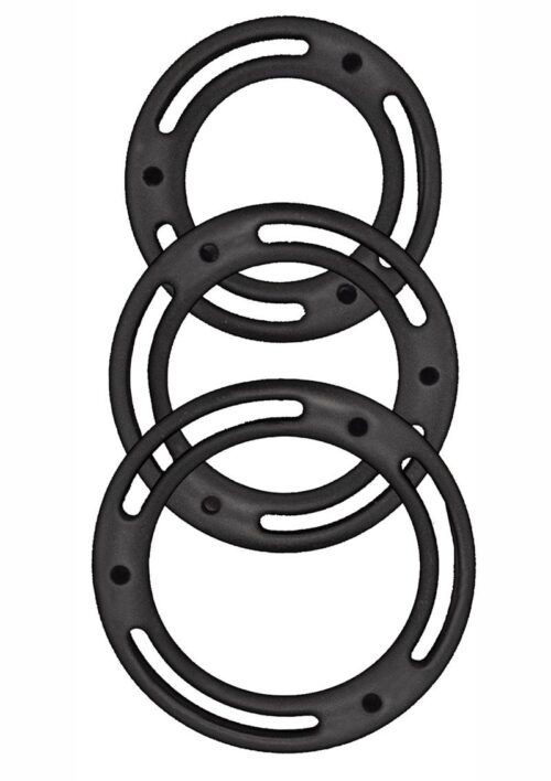 Mack Tuff Cockswellers Silicone Cock Rings (3 piece set) - Black