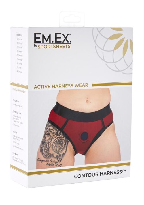 EM. EX. Active Harness Wear Contour Harness Briefs - Extra Large - Red