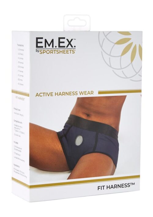 EM. EX. Active Harness Wear Fit Harness Boy Shorts - Large - Blue