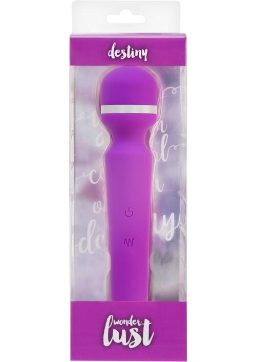 Wonderlust Destiny Silicone Rechargeable Wand Massager - Purple