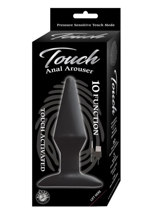 Touch Anal Arouser Rechargeable Silicone Vibrating Butt Plug - Black