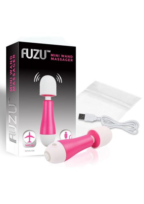Fuzu Rechargeabel Silicone Mini Wand Massager - Pink