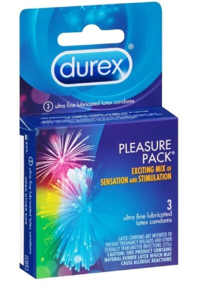 Durex Pleasure Pack Lubricated Latex Condoms 3-Pack