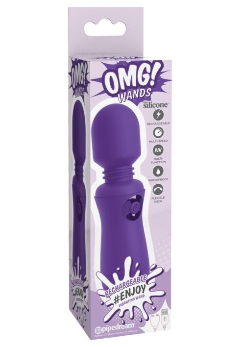OMG! Wands #Enjoy Rechargeable Silicone Vibrating Massager - Purple