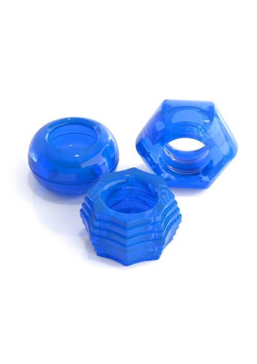 Classix Deluxe Cock Ring Set (2 piece kit) - Blue