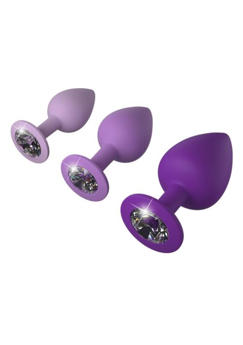 Fantasy For Her  Her Little Gems Trainer Set Anal Kit 3 Training Size Plugs Waterproof Silicone Purple