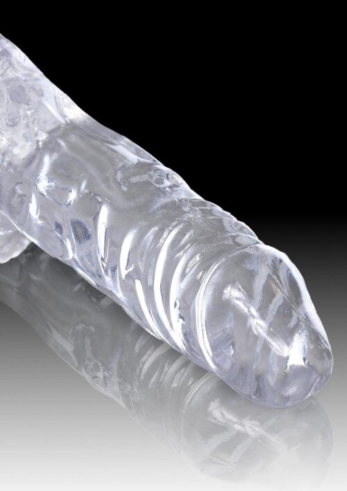 King Cock Dildo with Balls 4in - Clear