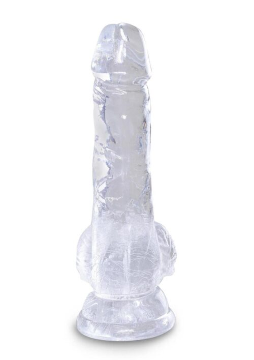 King Cock Dildo with Balls 5in - Clear