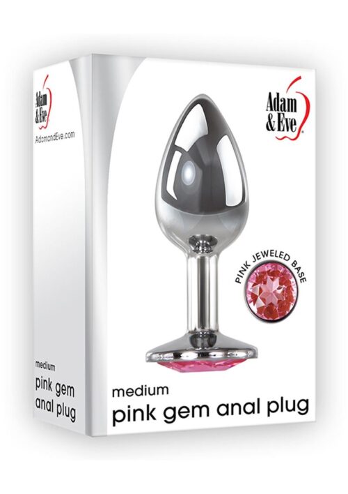 Adam and Eve Pink Gem Aluminum Anal Plug - Medium - Pink
