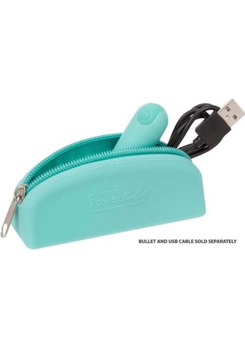 PowerBullet Silicone Storage Bag with Zipper - Teal