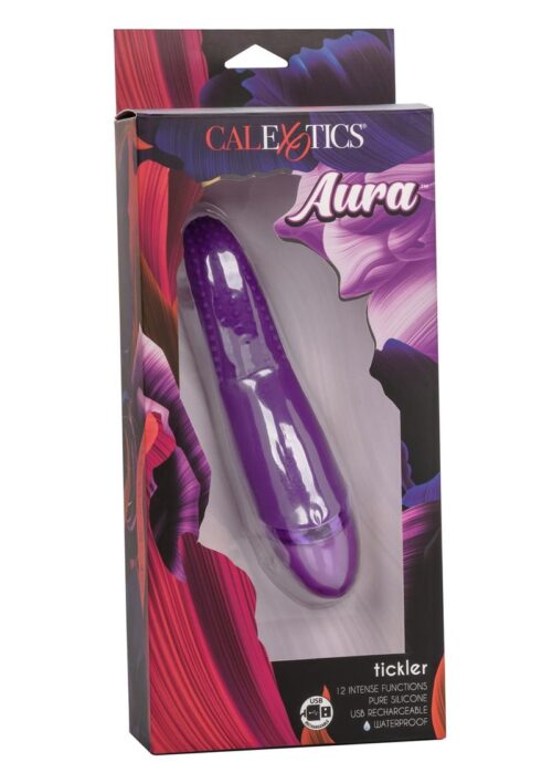 Aura Tickler Multi Function Silicone Vibrator USB Rechargeable Waterproof - Purple