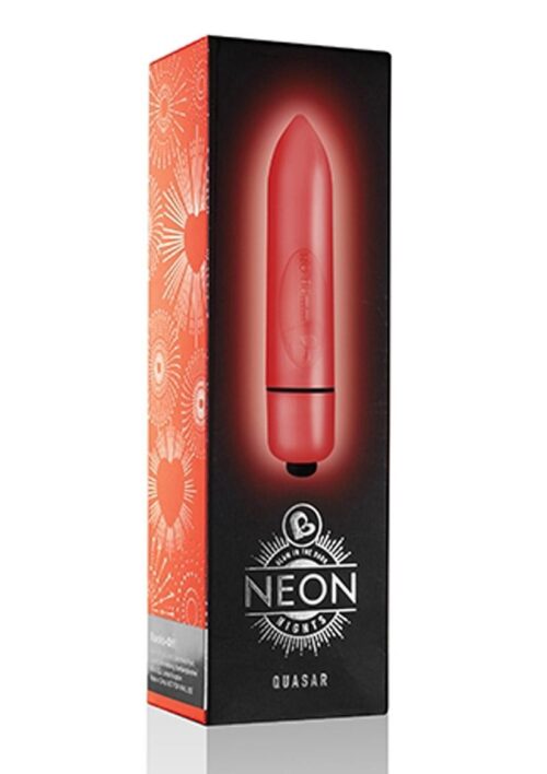 Neon Nights Quasar Bullet Glow In The Dark Vibrator - Red