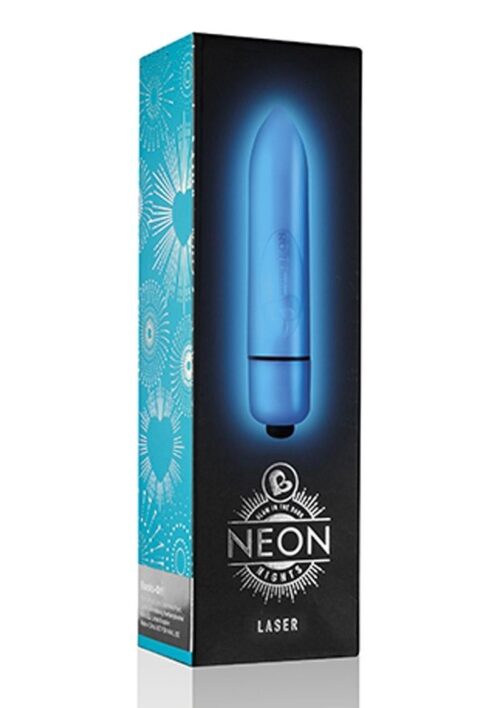 Neon Nights Laser Bullet Glow In The Dark Vibrator - Blue