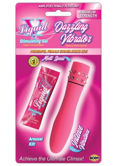 Liquid V Dazzling Vibrator Kit - Pink