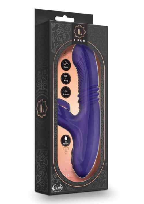 Lush Iris Air Pulse Rechargeable Silicone Clitoral Stimulator and G-Spot Thruster - Purple