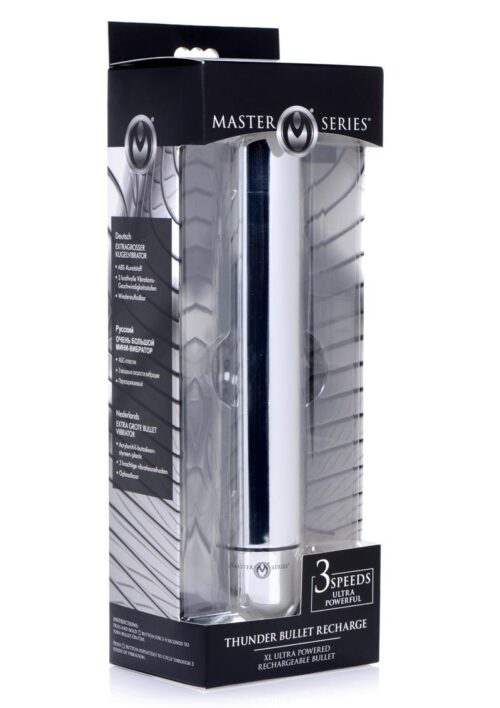 Master Series Thunder Bullet XL Rechargeable Bullet - Silver
