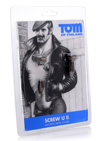 Tom Of Finland Bro`s Pins Magnetic Nipple Clamps - Gray